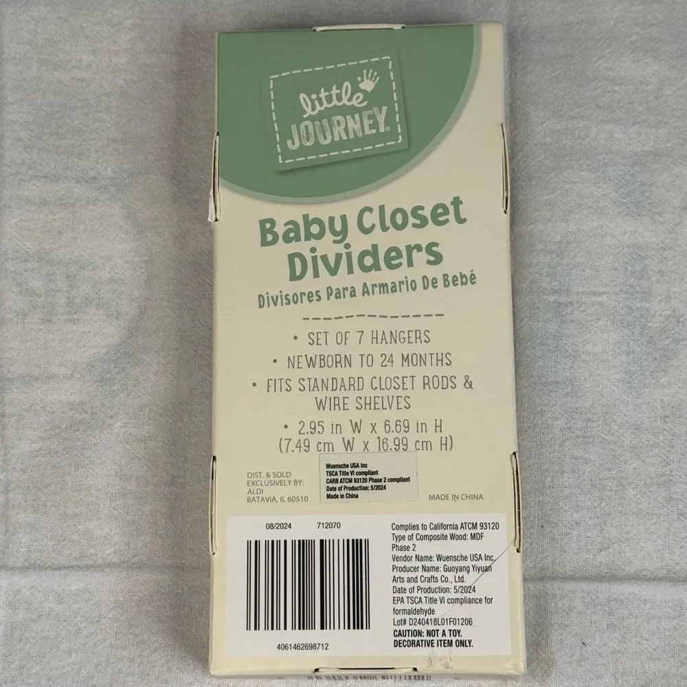Gray Baby Closet Organizer Tags, NWT
